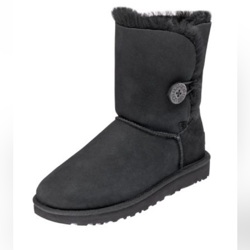 Authentic Ugg Black Bailey Button Short Sheepskin… - image 6